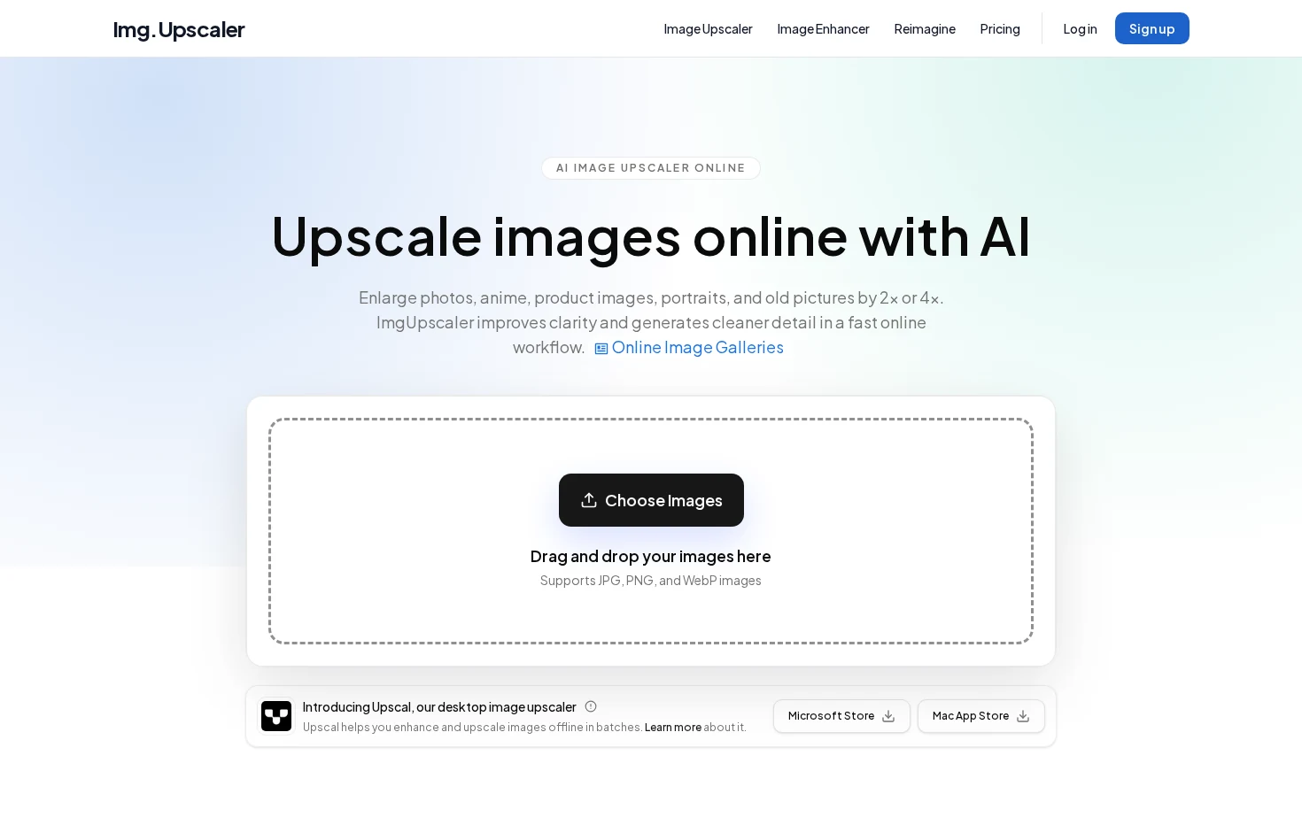 ImgUpscaler 页面快照